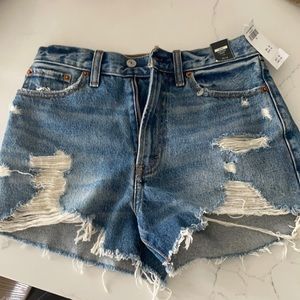 ripped high waisted denim shorts